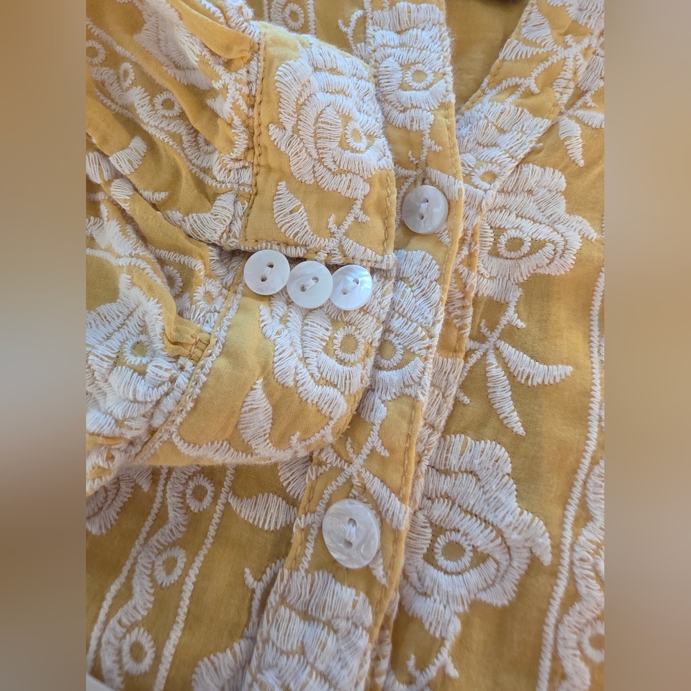 Anthropologie Pilcro Embroidered Roses Blouse Size Small - Picture 6 of 9